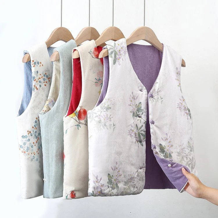 新国风马甲新中式马夹2025秋冬时尚加棉女士坎肩保暖背心双面马甲