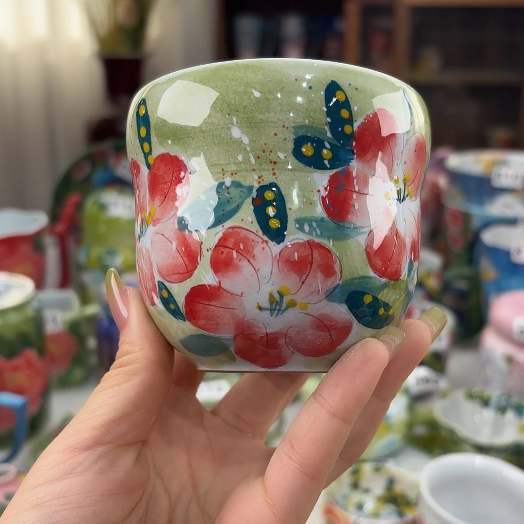 瓷片景德镇手绘高温釉下彩陶瓷茶具