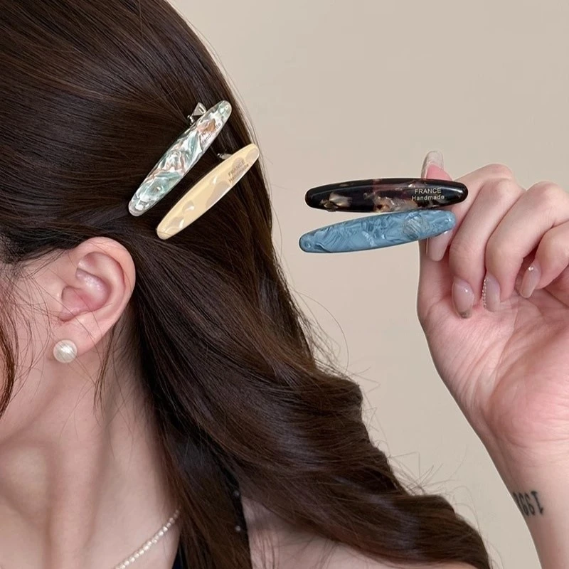 韩系醋酸碎发夹边夹侧边刘海夹简约一字夹鸭嘴夹夏季高级感发饰女