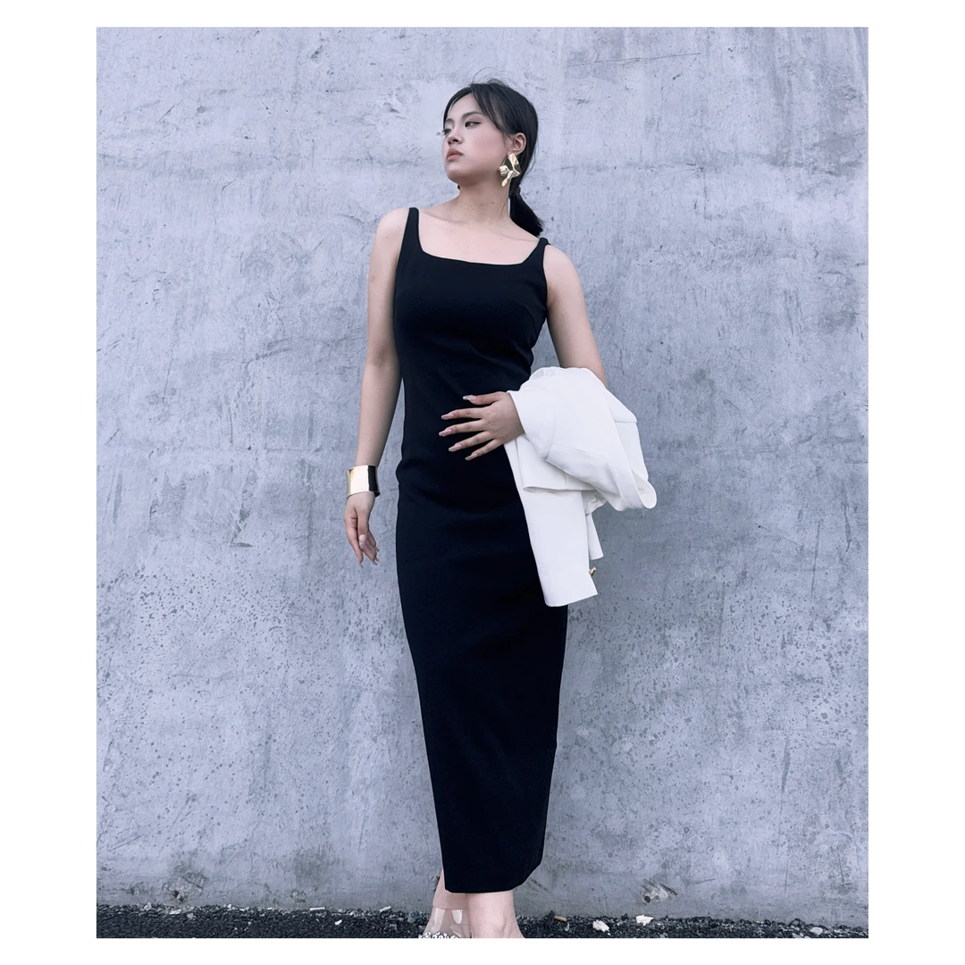 【E36-E50专属链接】设计师款优雅醋酸夏季气质连衣裙