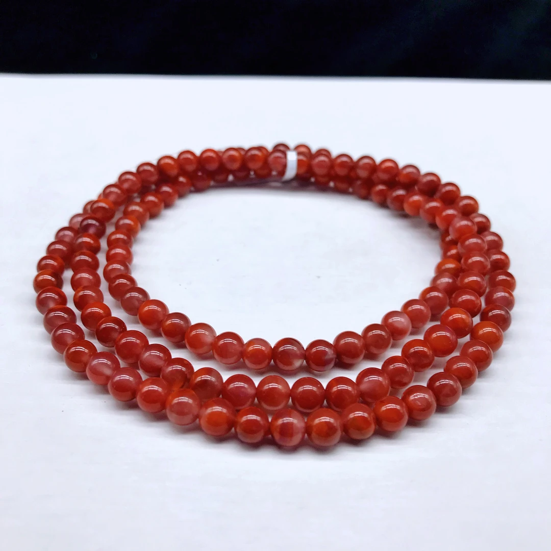 【小雪】南红老矿瓦西牛血红多圈5mm