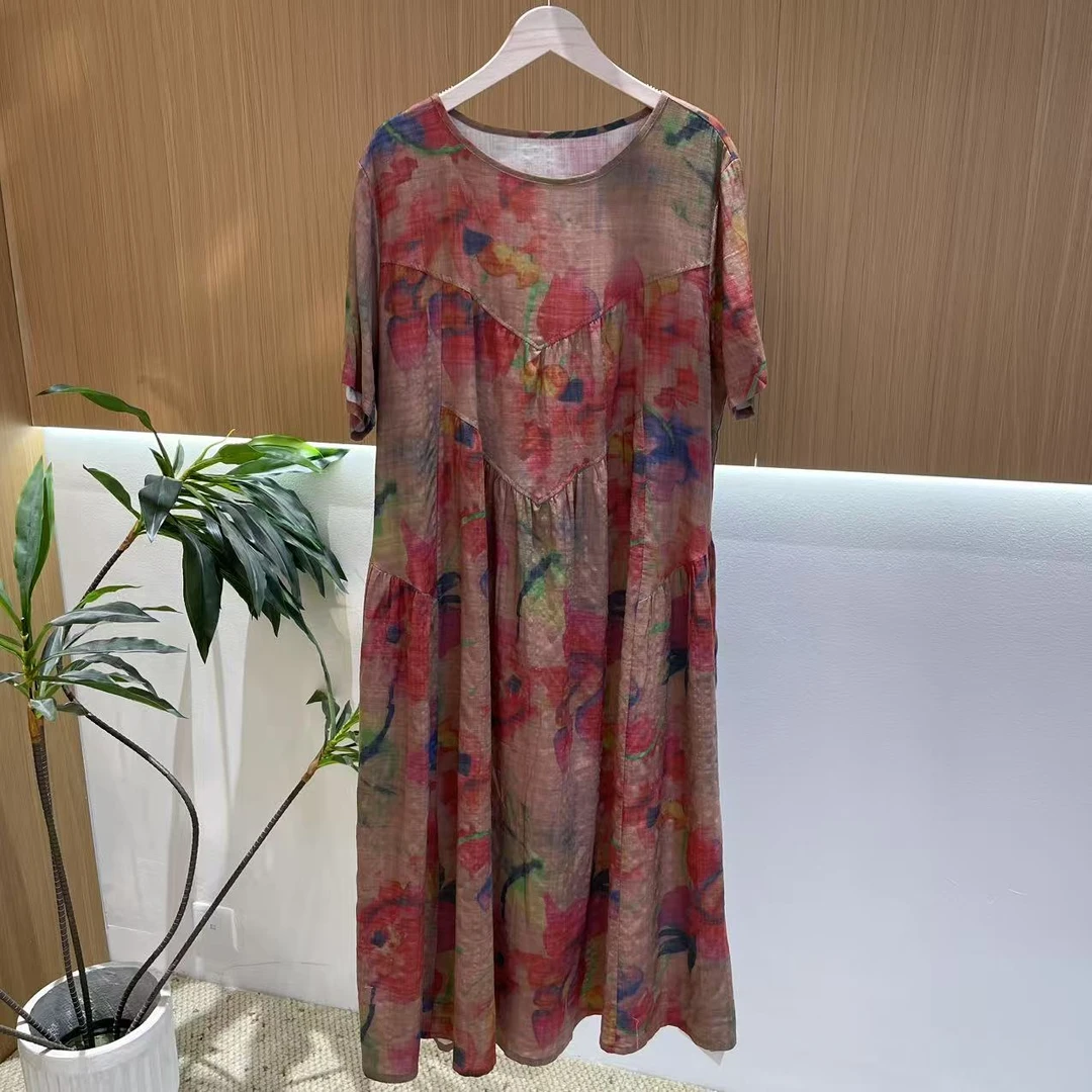 11473新款夏季民族风优雅气质宽松连衣裙QZ