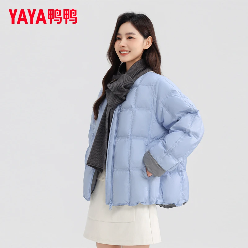 YAYA/鸭鸭短款羽绒服女士冬季新品宽松百搭小个子休闲保暖外套