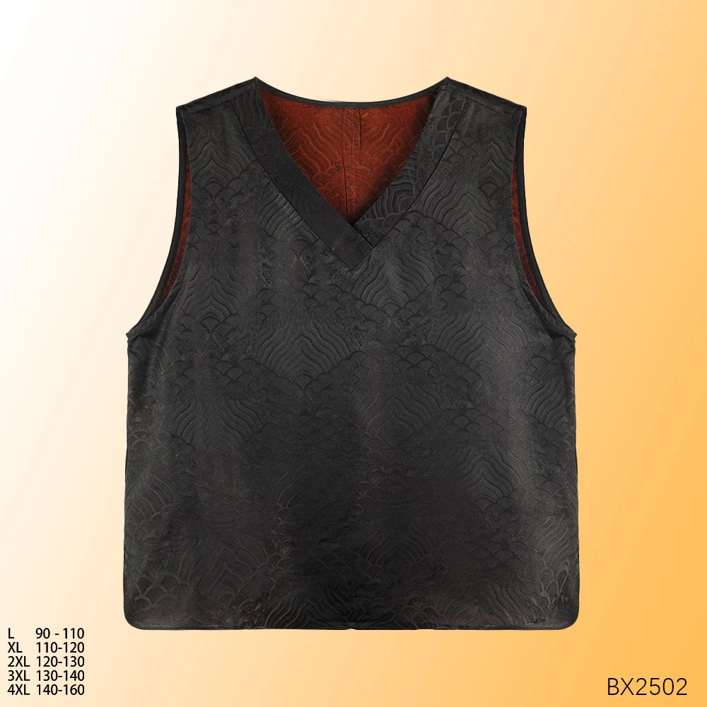 XN2025新款时尚无袖油料黑色海浪纹背心BX2502