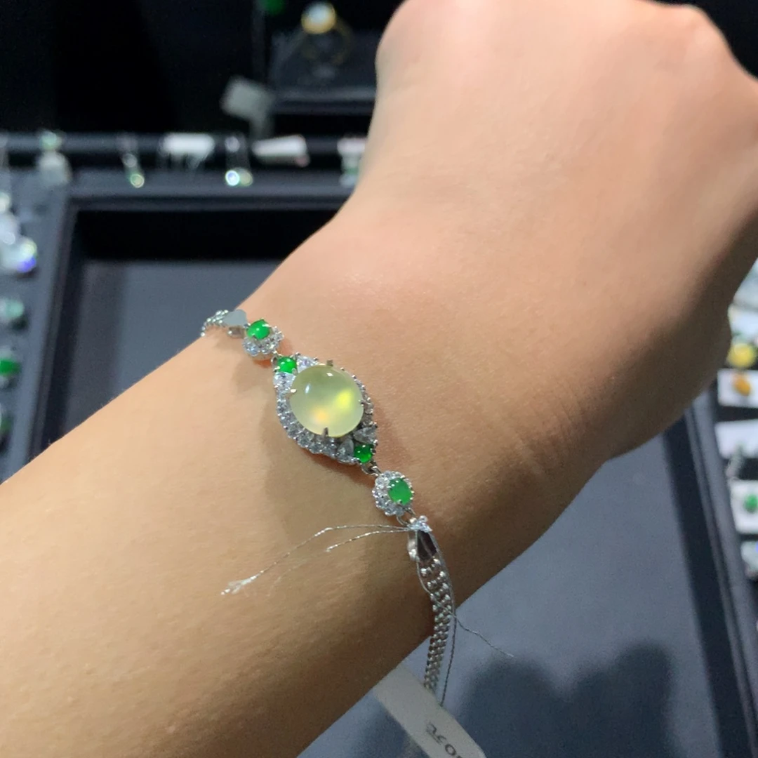 翡翠戒指银S925镶嵌