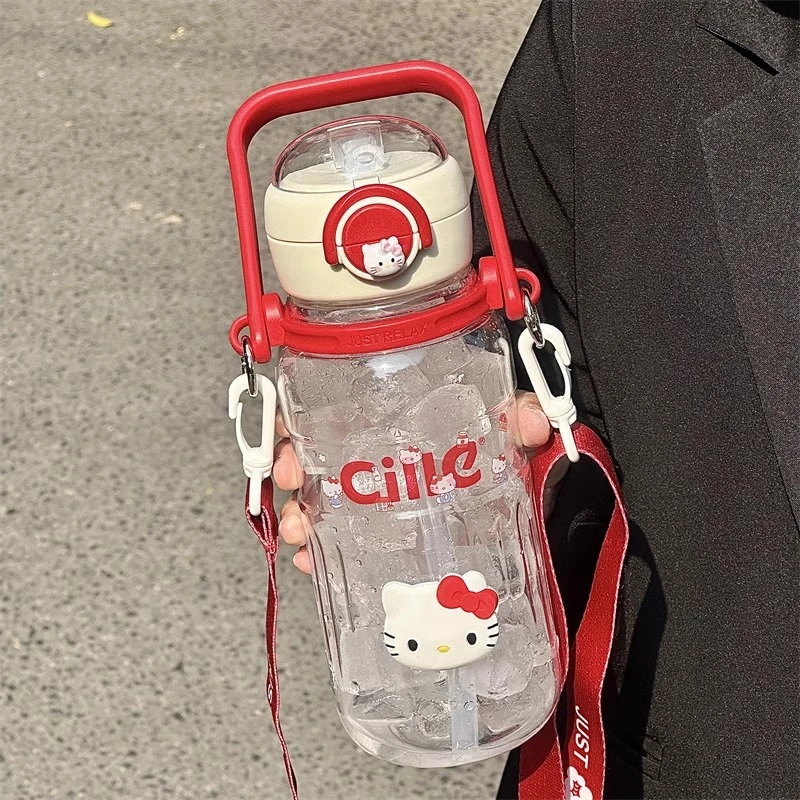 希乐水杯女生高颜值大容量耐高温吸管直饮两用学生便携双饮喝水壶