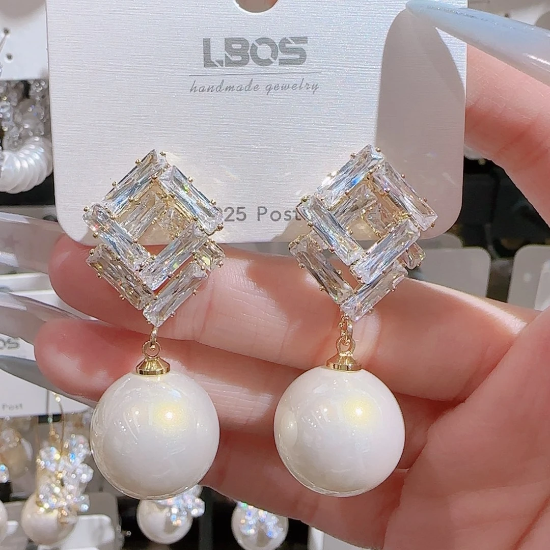 铜合金925银锆石耳环