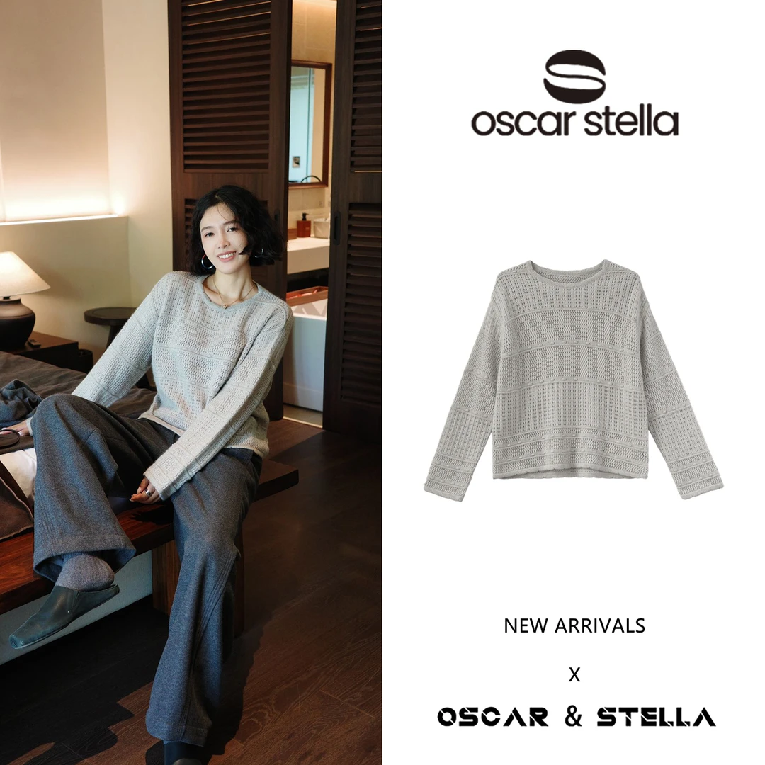 OSCAR&STELLA【乳木果】长袖毛针织衫休闲秋冬毛衣34-9172
