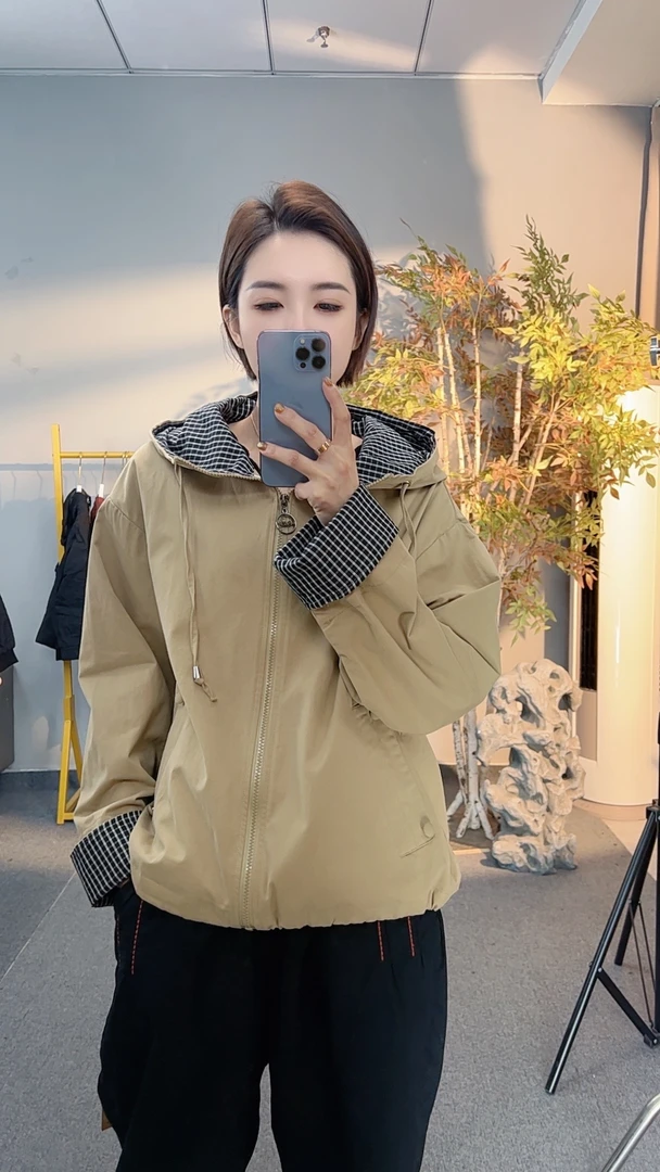 B3014冬款新款时尚休闲气质百搭棒球领纯色宽松外套