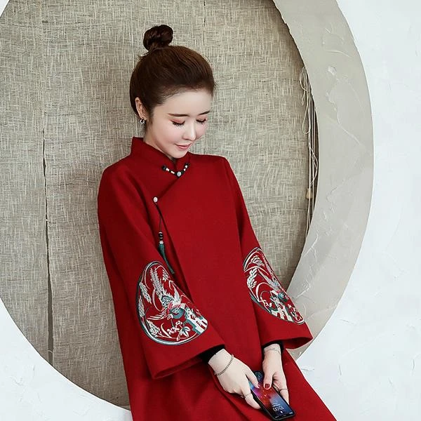 品牌折扣店商场撤柜清仓秋冬中国风改良旗袍唐装时尚百搭气质衣服