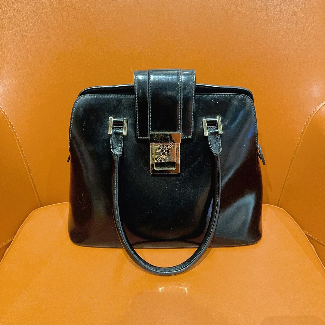 95新 VERSACE/范思哲  黑色手提包 1423 3791