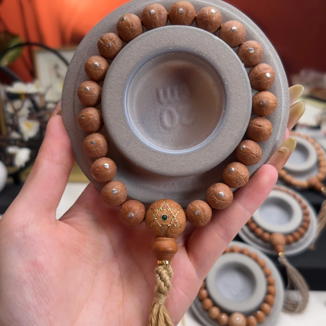 凤眼菩提手串S****g11.5mm铁籽单圈银钉