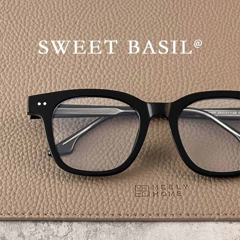 Sweet basil/紫淑TR90眼镜框复古近视散光变色镜防蓝光散光黑框