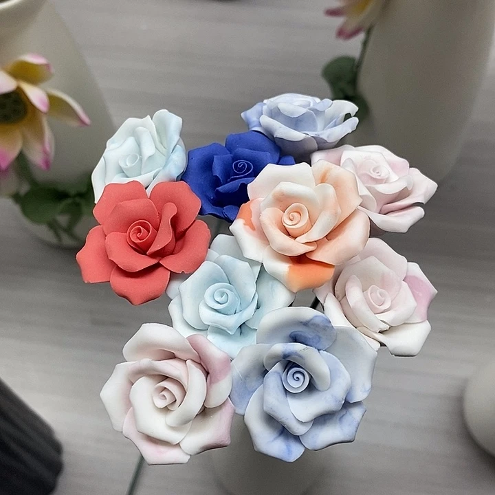 陶瓷陶瓷材料10朵素烧