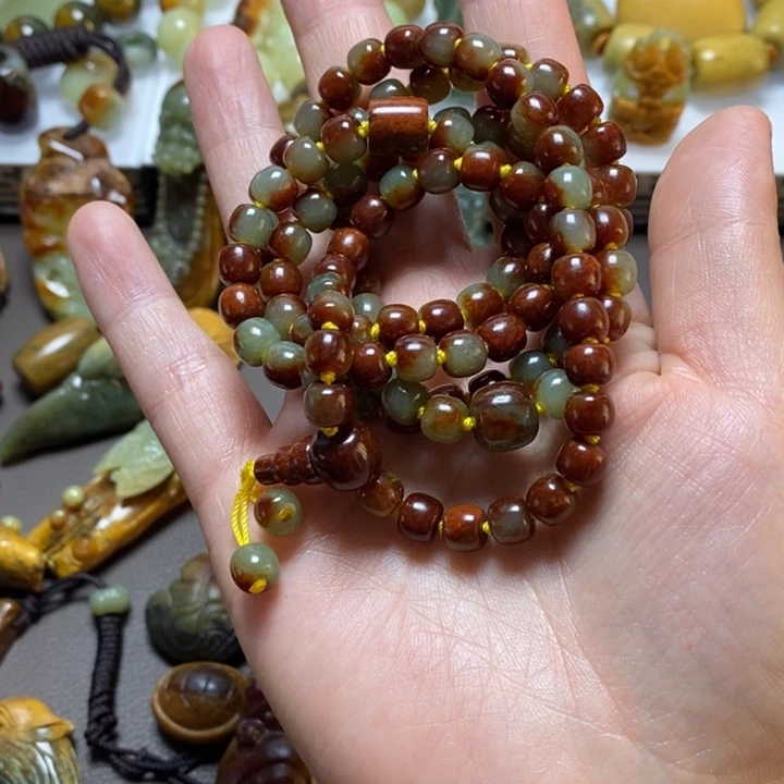 岫岩河磨玉（透闪石质玉）手链未镶嵌M***宝