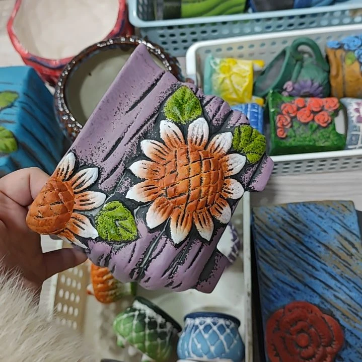 红陶吸水透气的白陶花盆凑满12发货