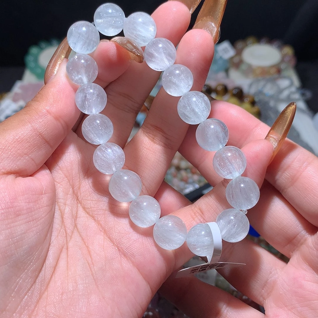 未镶嵌手链水晶拉丝曼波兔毛萤石11