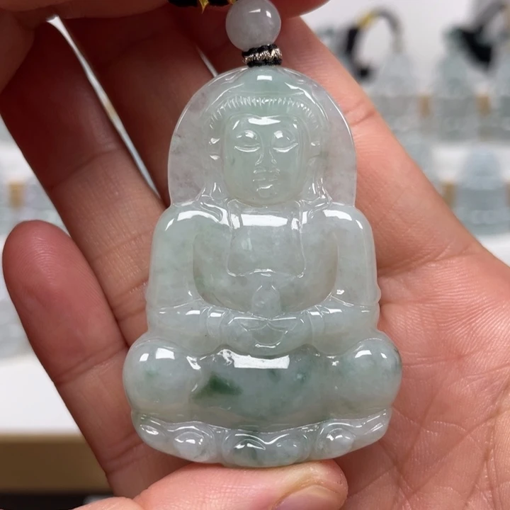 翡翠未镶嵌颈饰天然缅甸翡翠A货观音11号