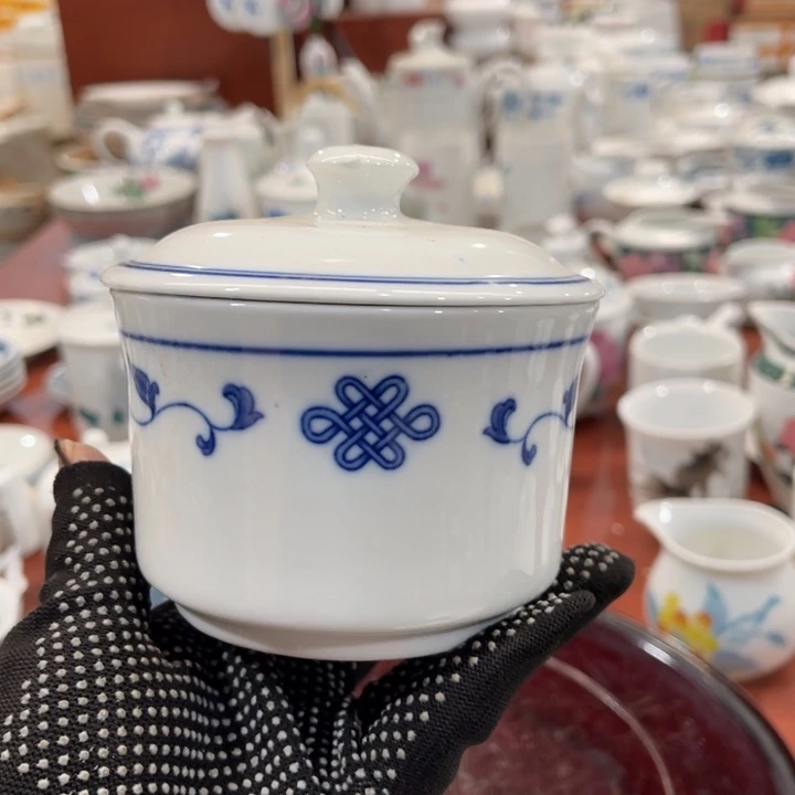 陶瓷醴陵群力釉下青花炖盅280毫升