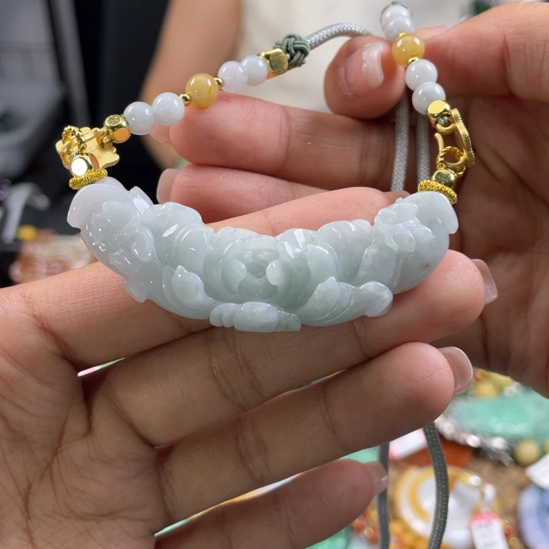 翡翠未镶嵌颈饰代编织