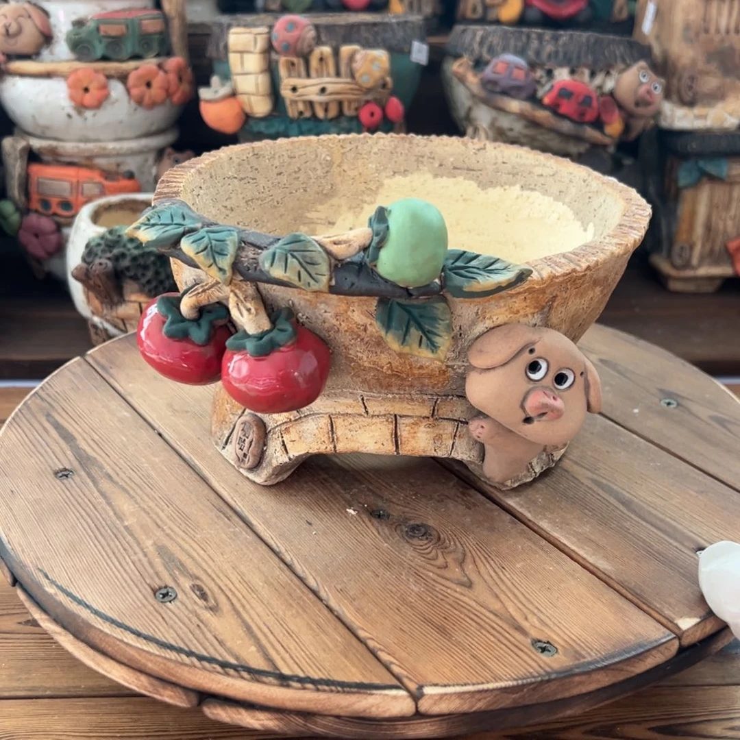 红陶他*他嘻哈多肉花盆