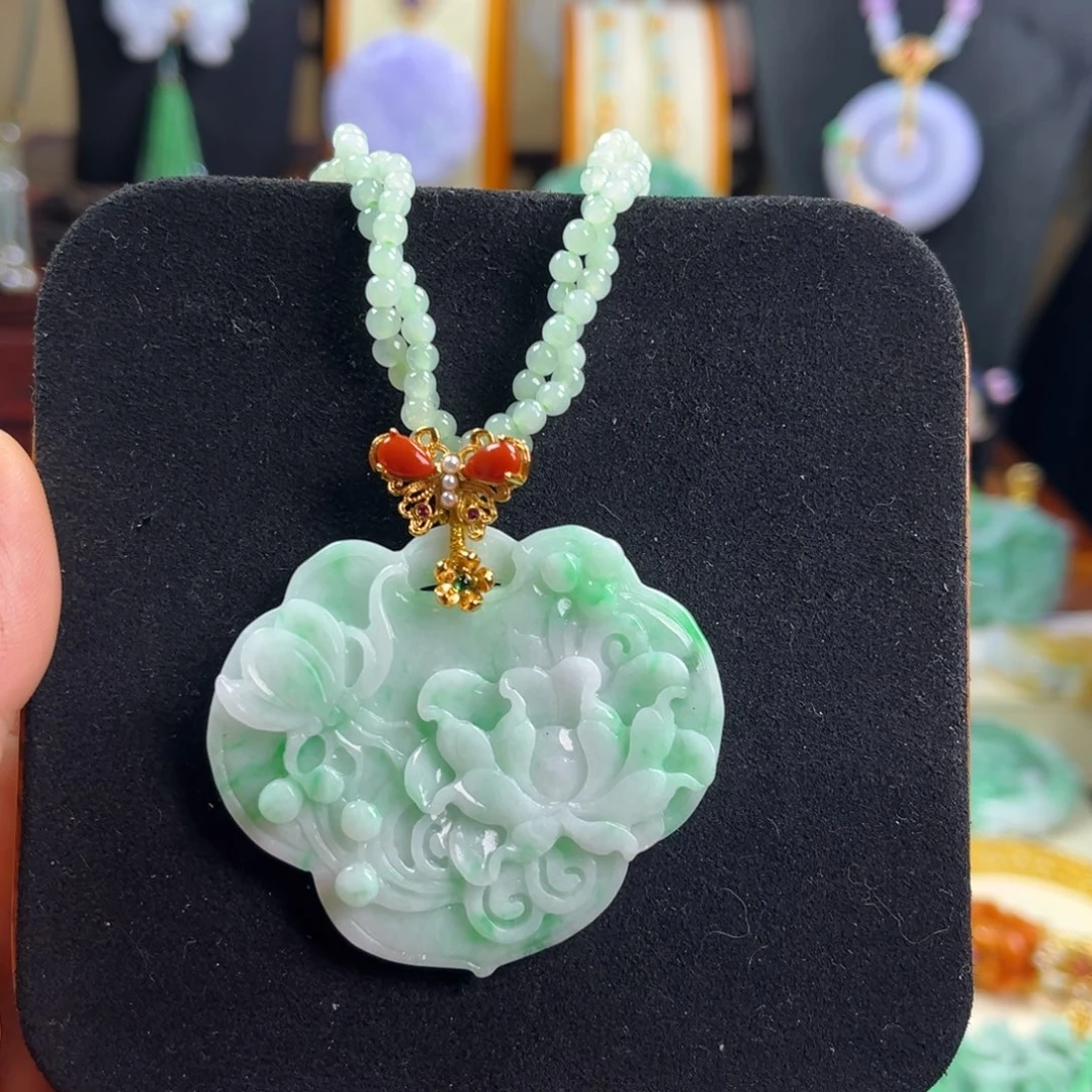 颈饰未镶嵌翡翠天然翡翠