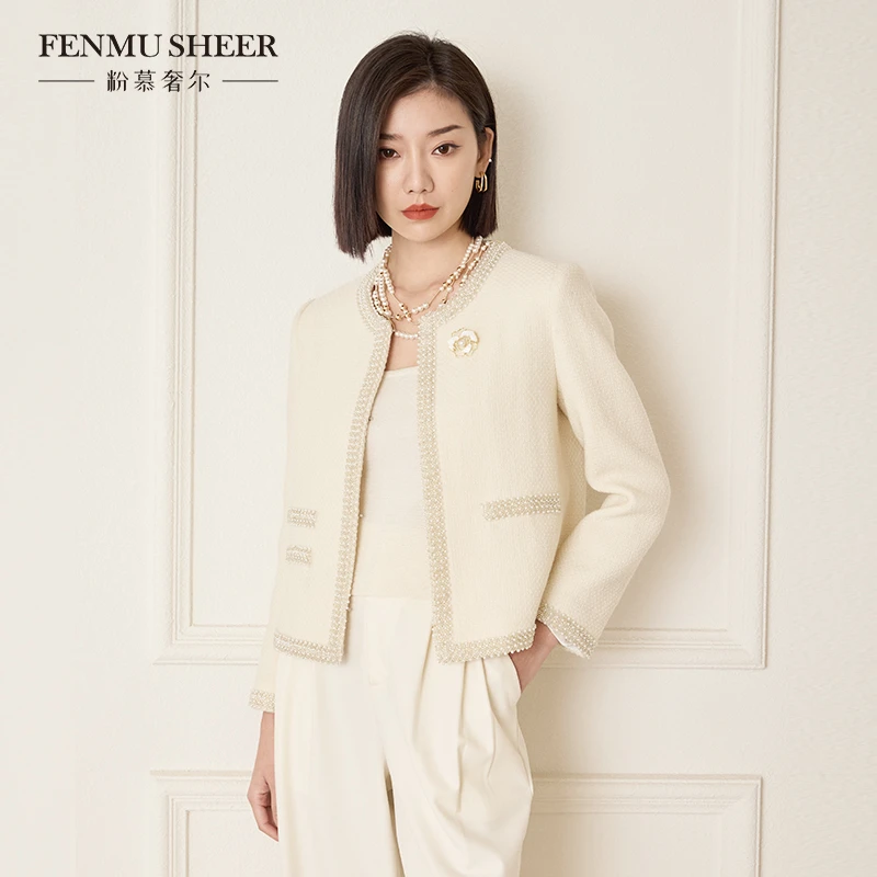 【感恩回馈专享】[限购]粉慕奢尔『名媛贵妇』绵羊毛小香外套-C1798