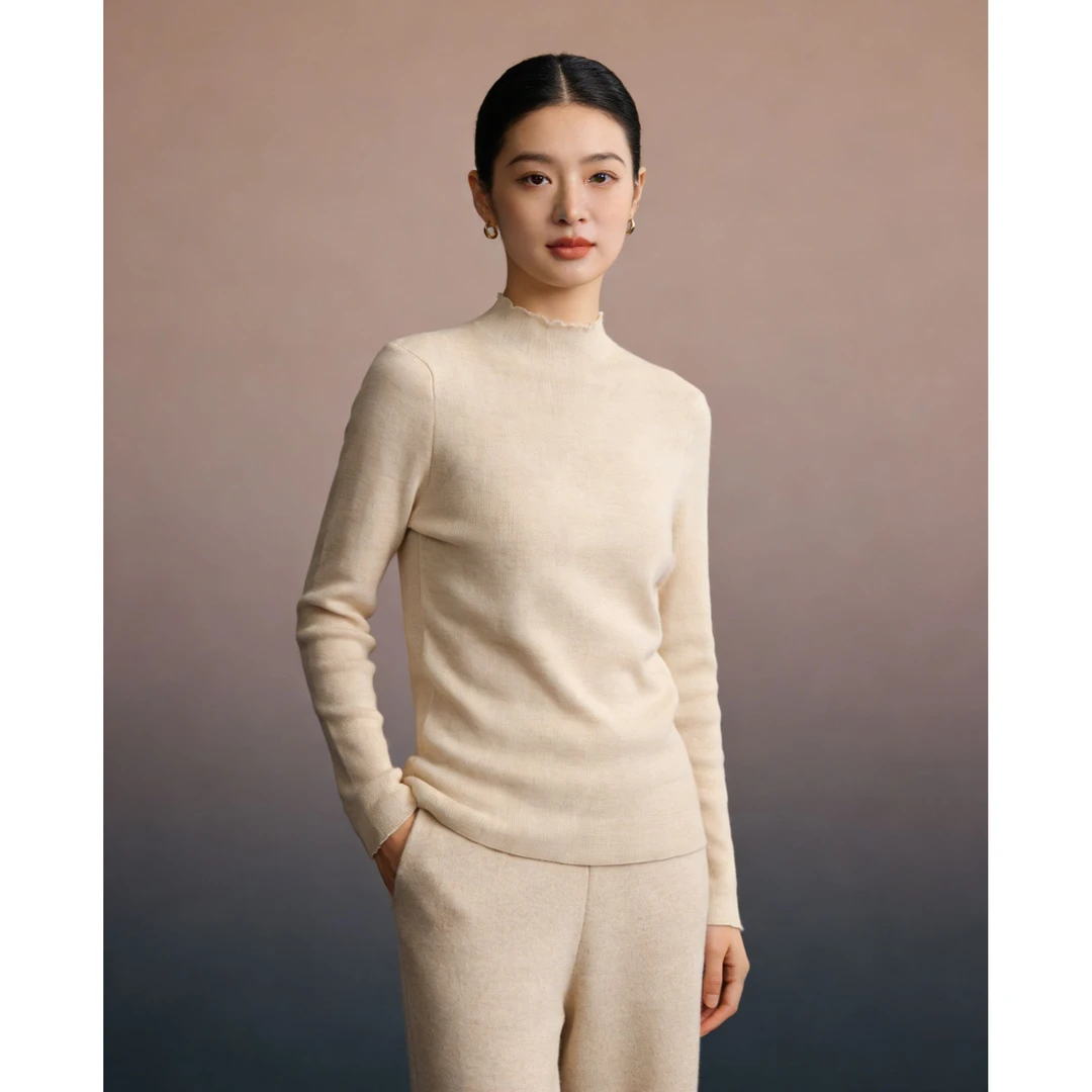 2710 针织纯色保暖时尚打底衫百搭女士修身内搭休闲秋冬上衣长袖