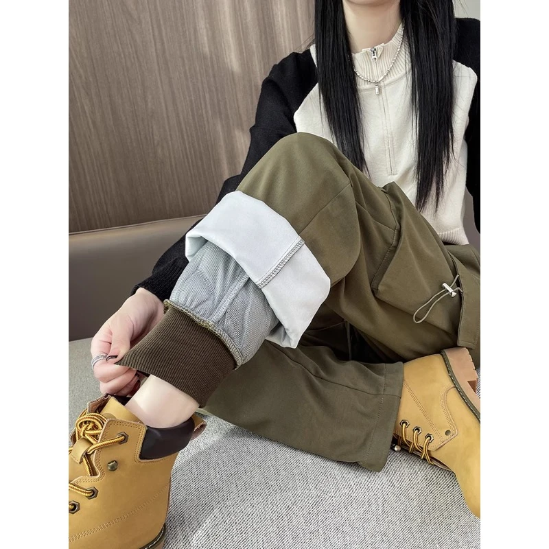 工装羽绒裤女冬季2025新款东北零下40度裤子加棉防寒时尚东北棉裤