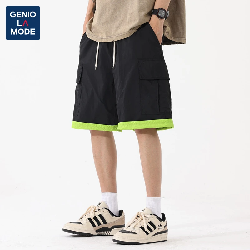 GENIO LAMODE美式潮牌双面穿短裤男士夏季运动休闲百搭宽松五分裤