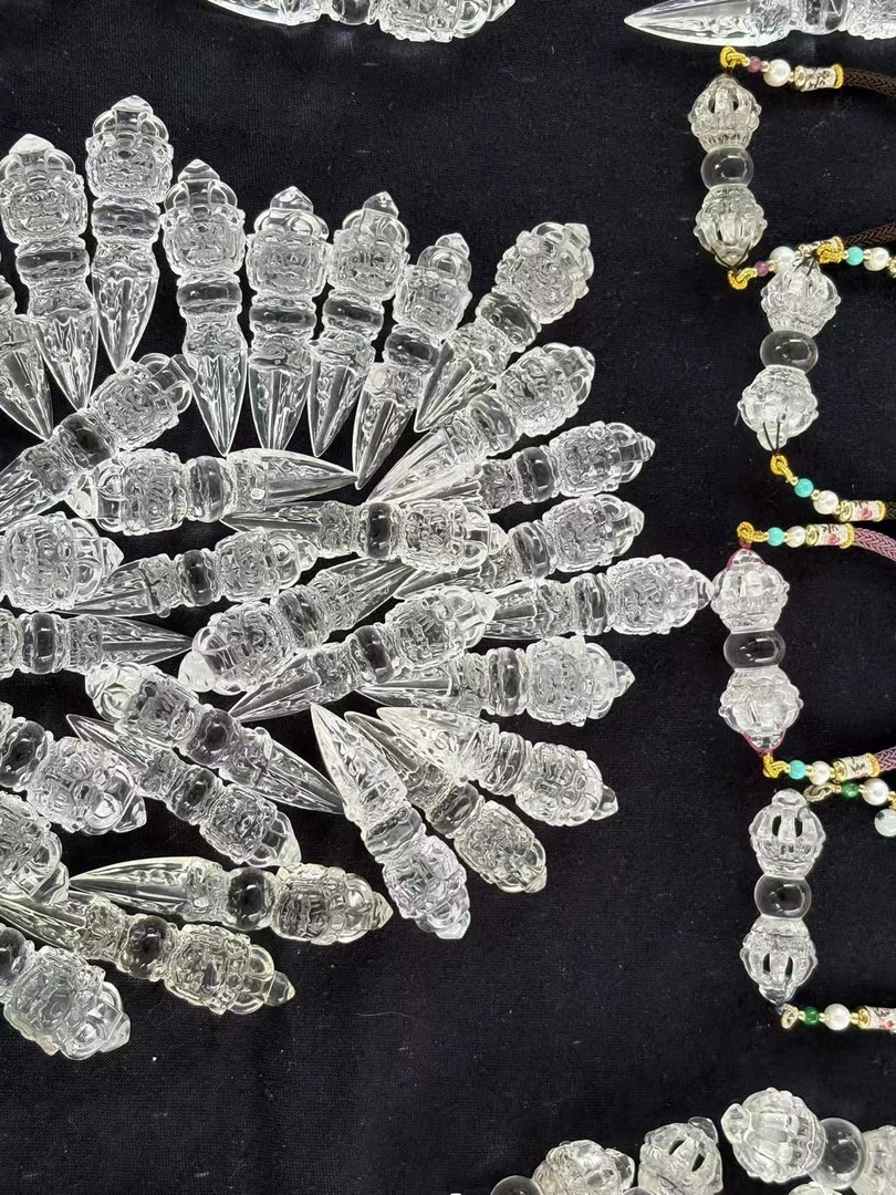 天然水晶白水晶金刚杵以直播间款式为准