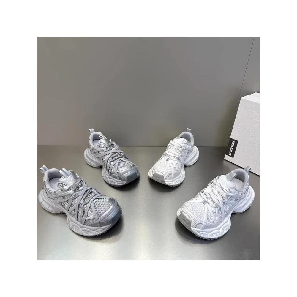 品质2025夏季新款运动休闲鞋系带灰色老爹鞋女松糕厚底百搭女单鞋