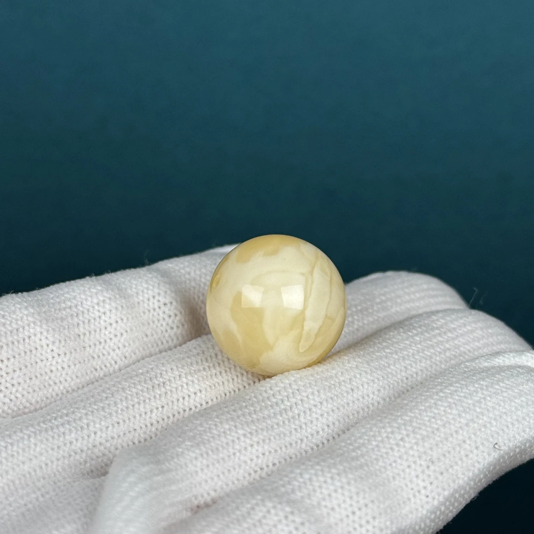 A3690天然原矿蜜蜡 妖花单珠 18.2mm支持复检