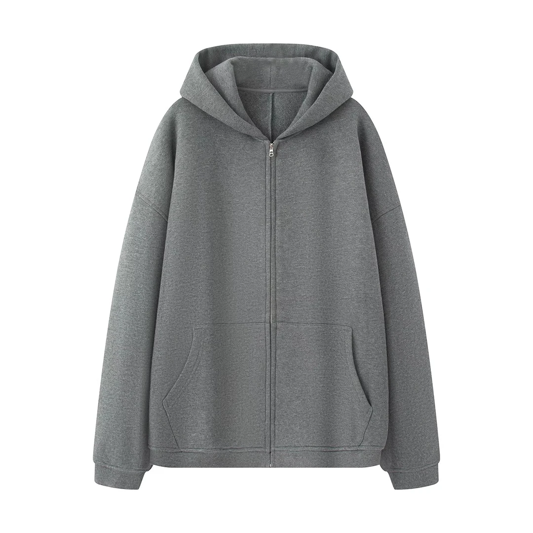 【艾家同款】2025秋冬季新款时尚百搭连帽拉链卫衣开衫外套女3037