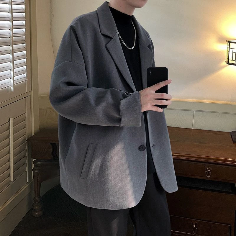 美式休闲百搭秋冬西服外套ins男春秋痞帅高级感英伦雅痞欧若风