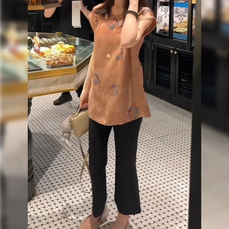 国风高级感气质两件套女士2025夏季新款新中式衬衣百搭裤子两件套