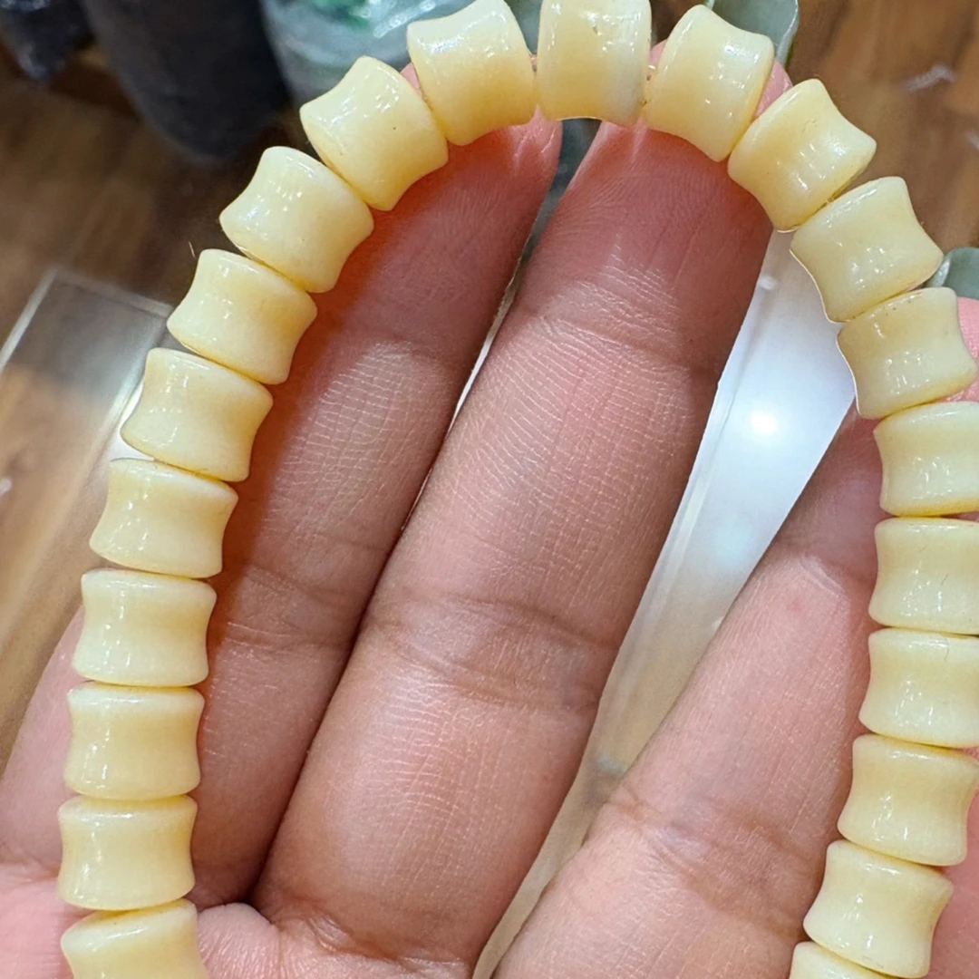 单圈手链驼骨竹节手串藏式回流老骨文玩把玩原创直切骨制品饰品