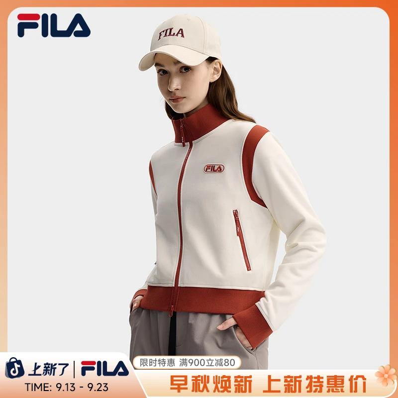 FILA斐乐新款外套女装针织长袖上衣户外时尚休闲外套F11W549502F