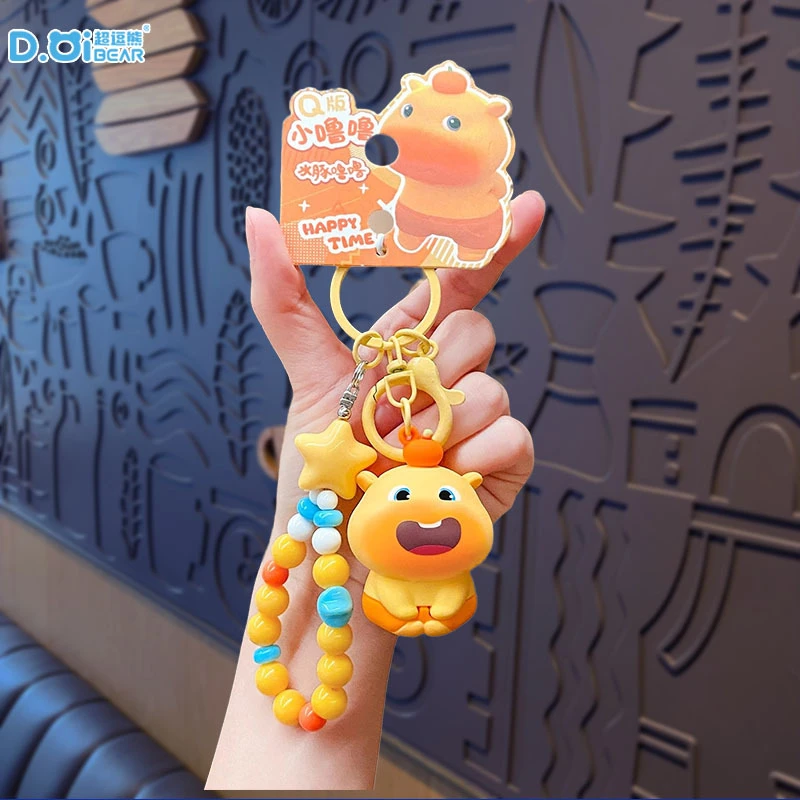 水豚噜噜正版官方玩偶公仔钥匙扣可爱女生书包及汽车钥匙链挂饰