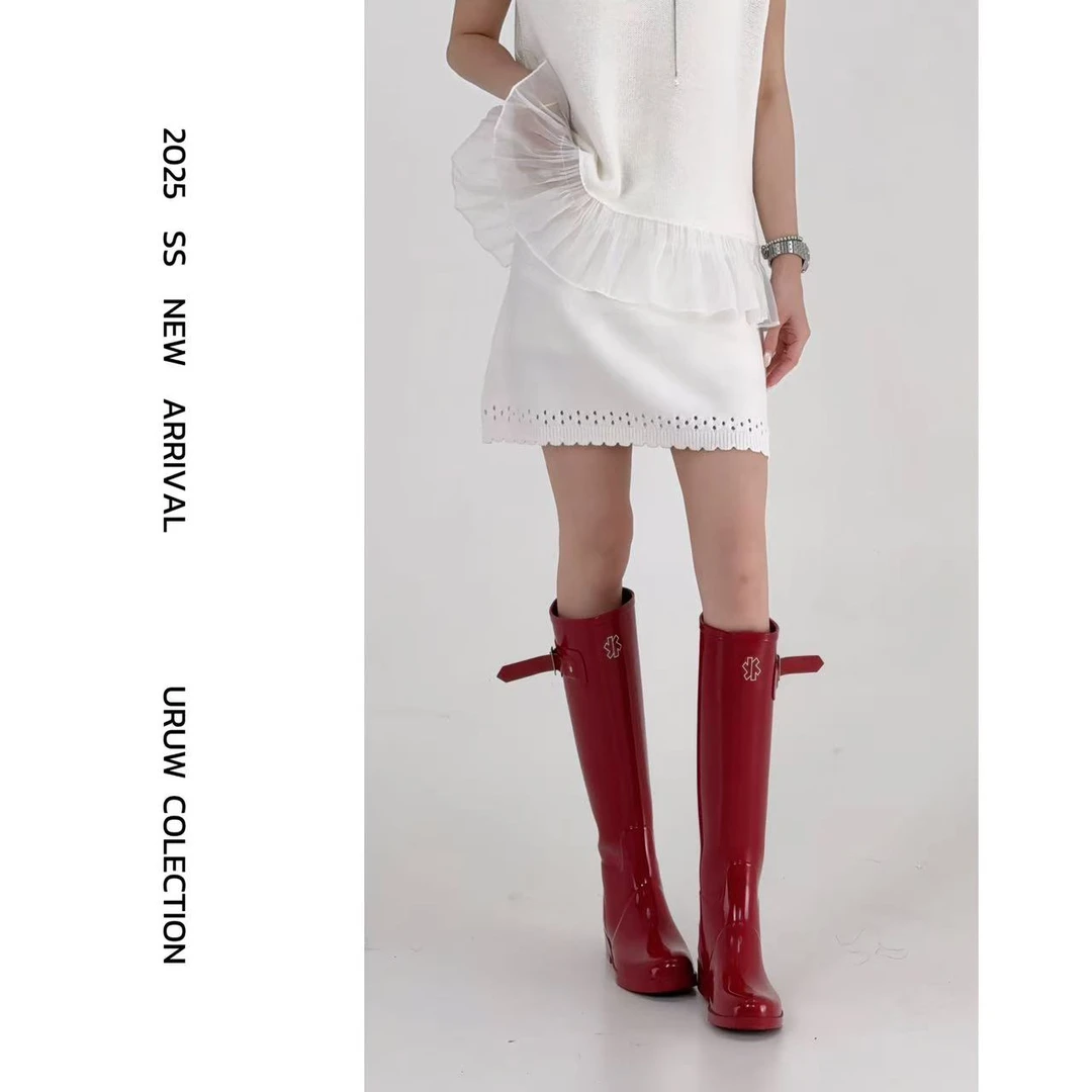 【玩转夏日】夏季慵懒感手工钩花针织镂空花边A字百搭半身裙K022