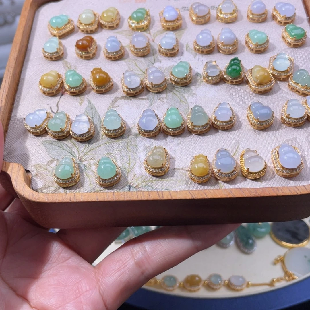 项链银S925镶嵌翡翠葫芦