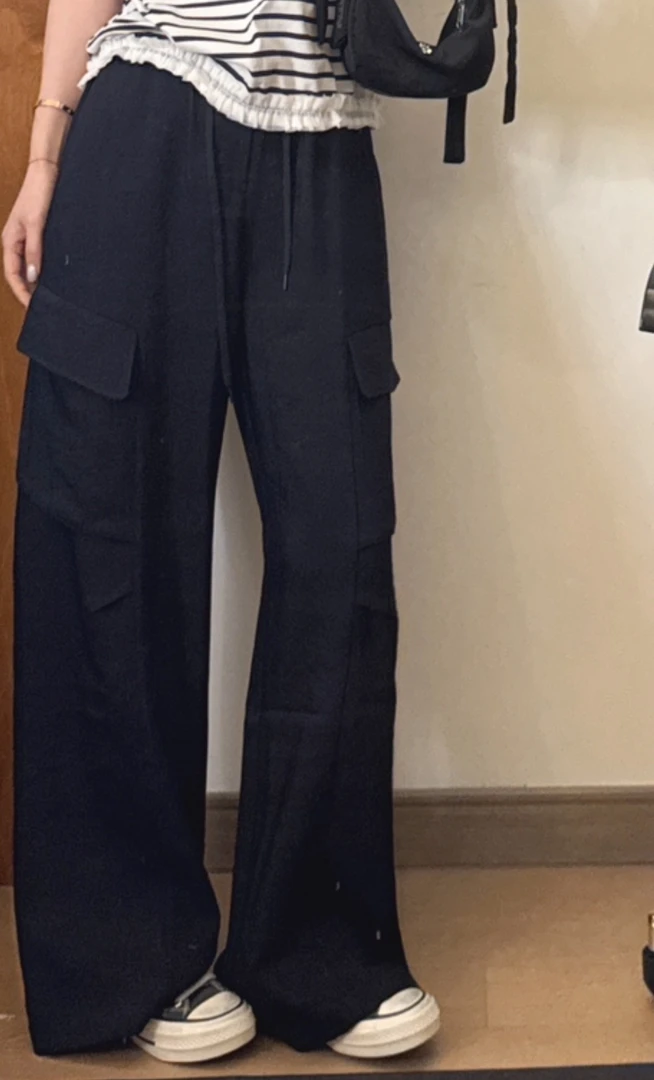 【NO退NO换】欧货休闲风两侧口袋柔软质感弹力腰围空气裤