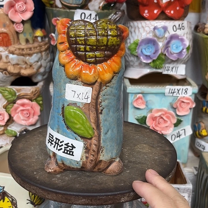 紫砂花盆粗陶材质多肉花盆