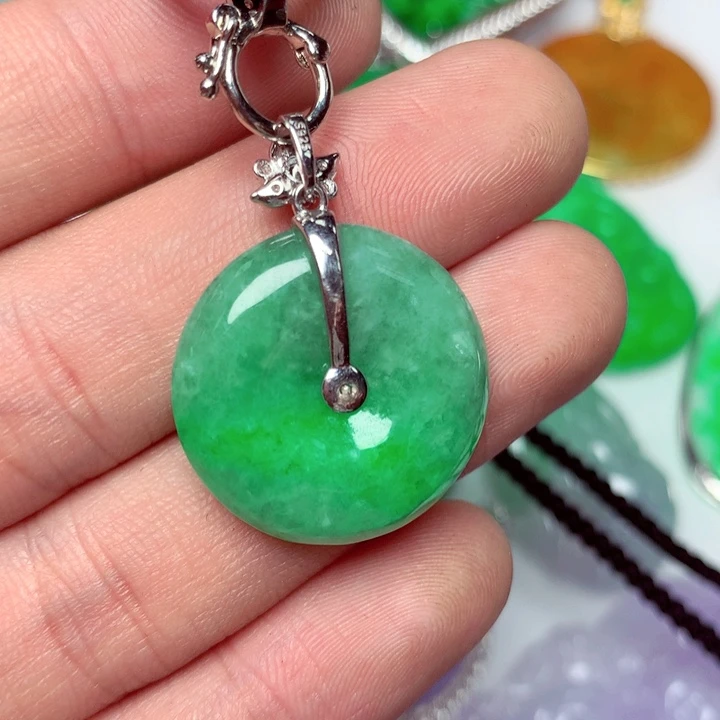 翡翠吊坠(不含链)银S925镶嵌