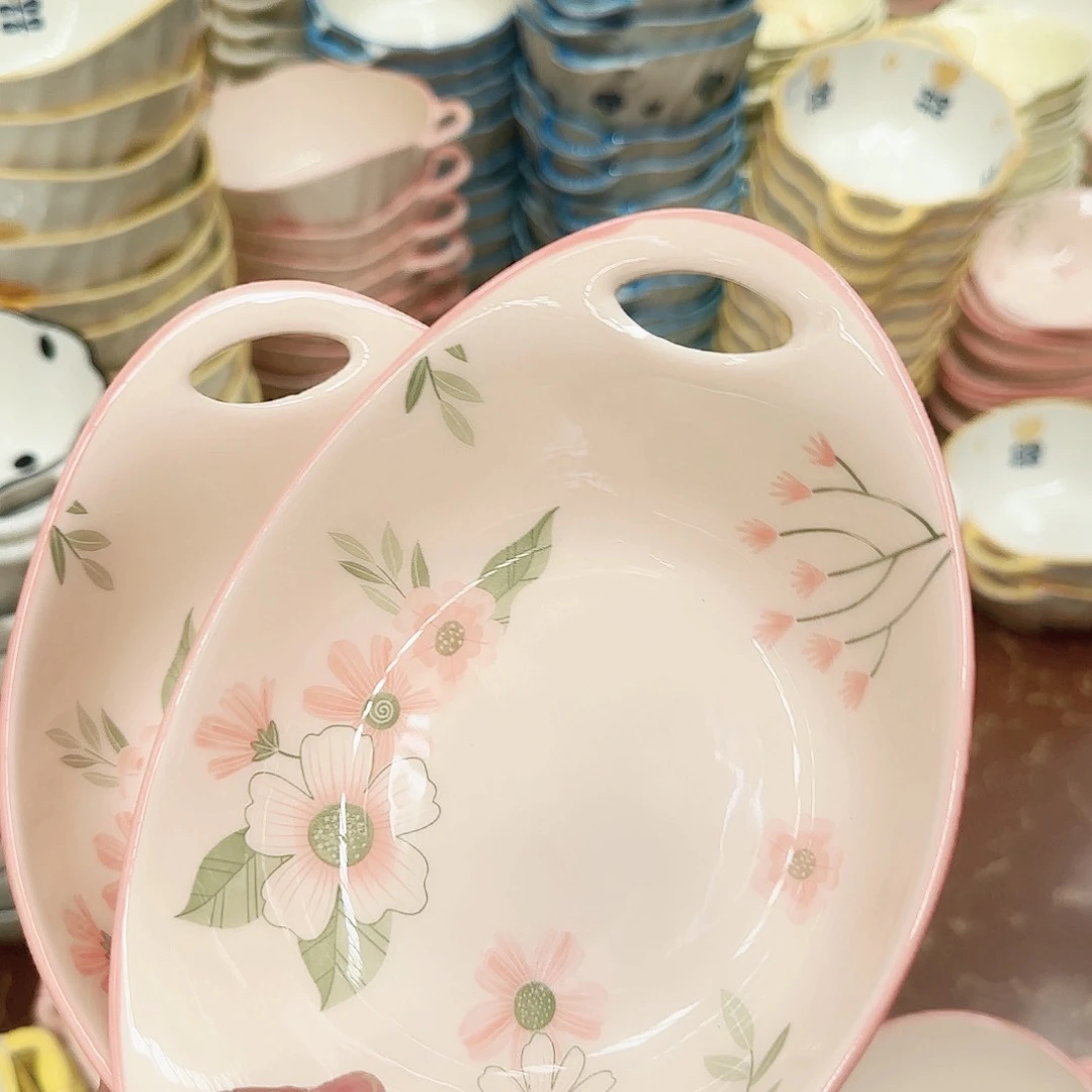 微瑕6寸元宝2只盘子