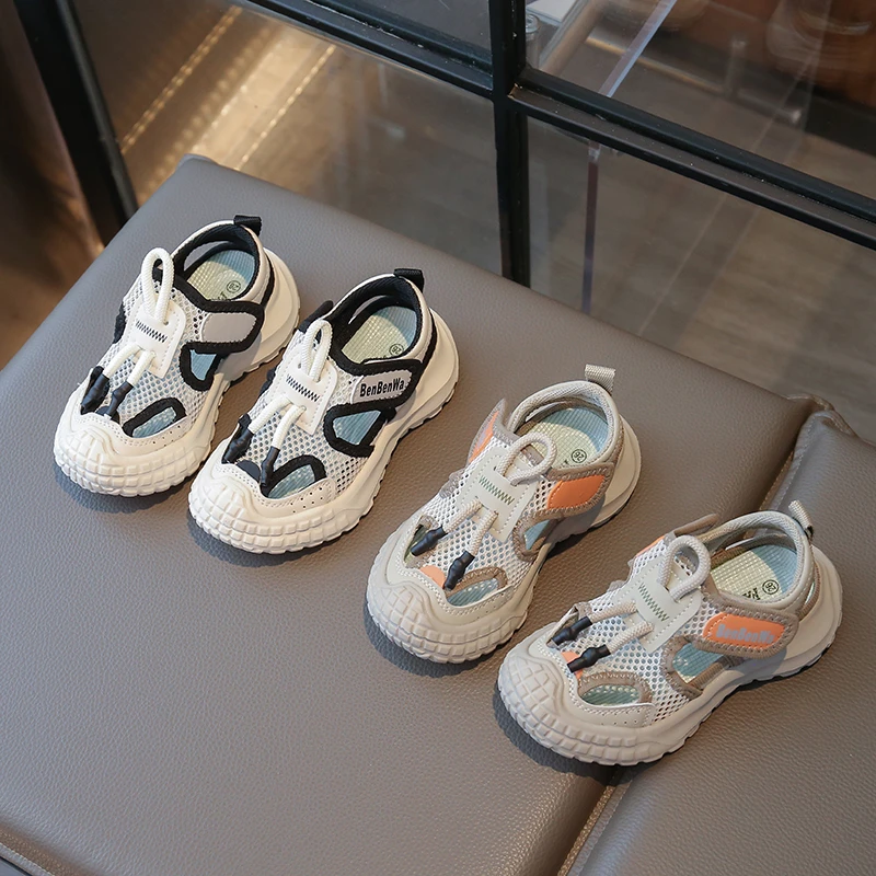 ABC童鞋男童凉鞋夏款2025新款镂空软底儿童单网鞋轻便透气运动鞋