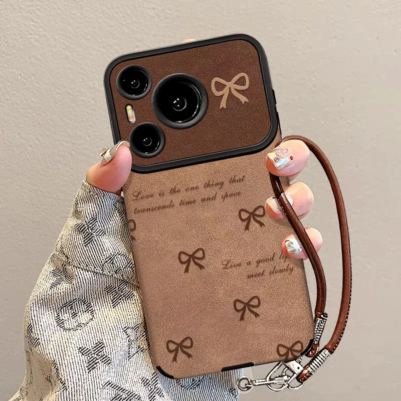 满屏蝴蝶结适用华为pura80pro手机壳网红爆款mate80pro挂绳全包70