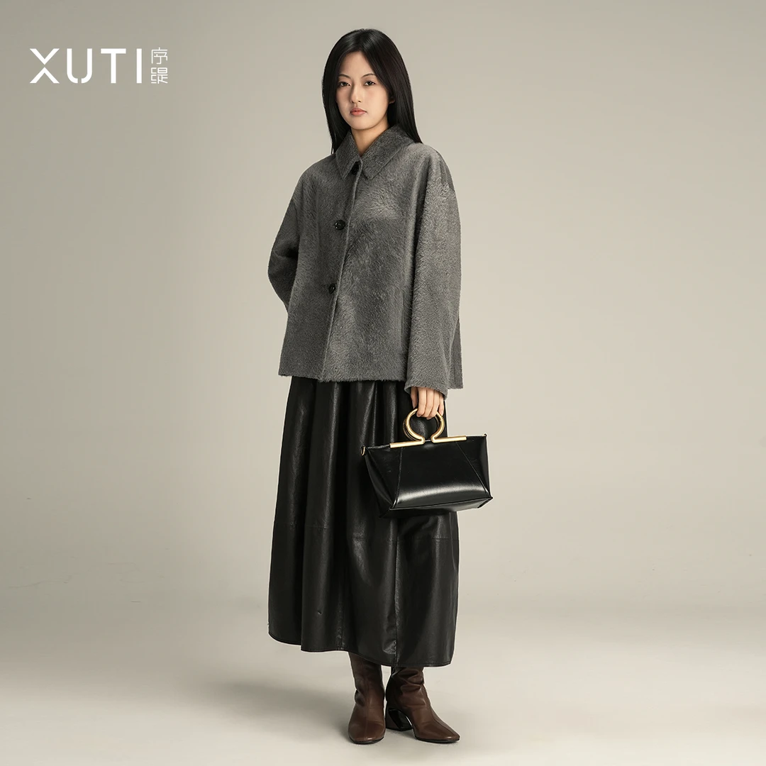 序缇『雾中来』100%皮毛一体奢侈品拉贡皮草外套女H270-26589