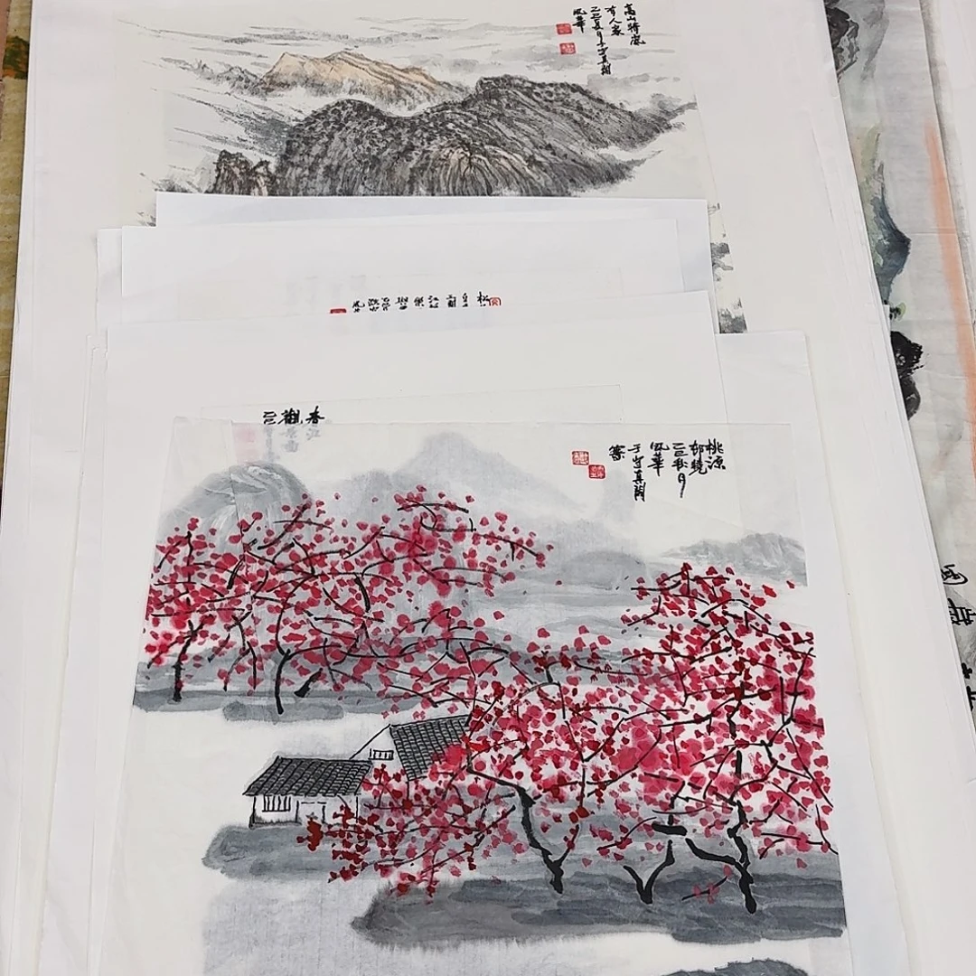国画50斗方手绘作品