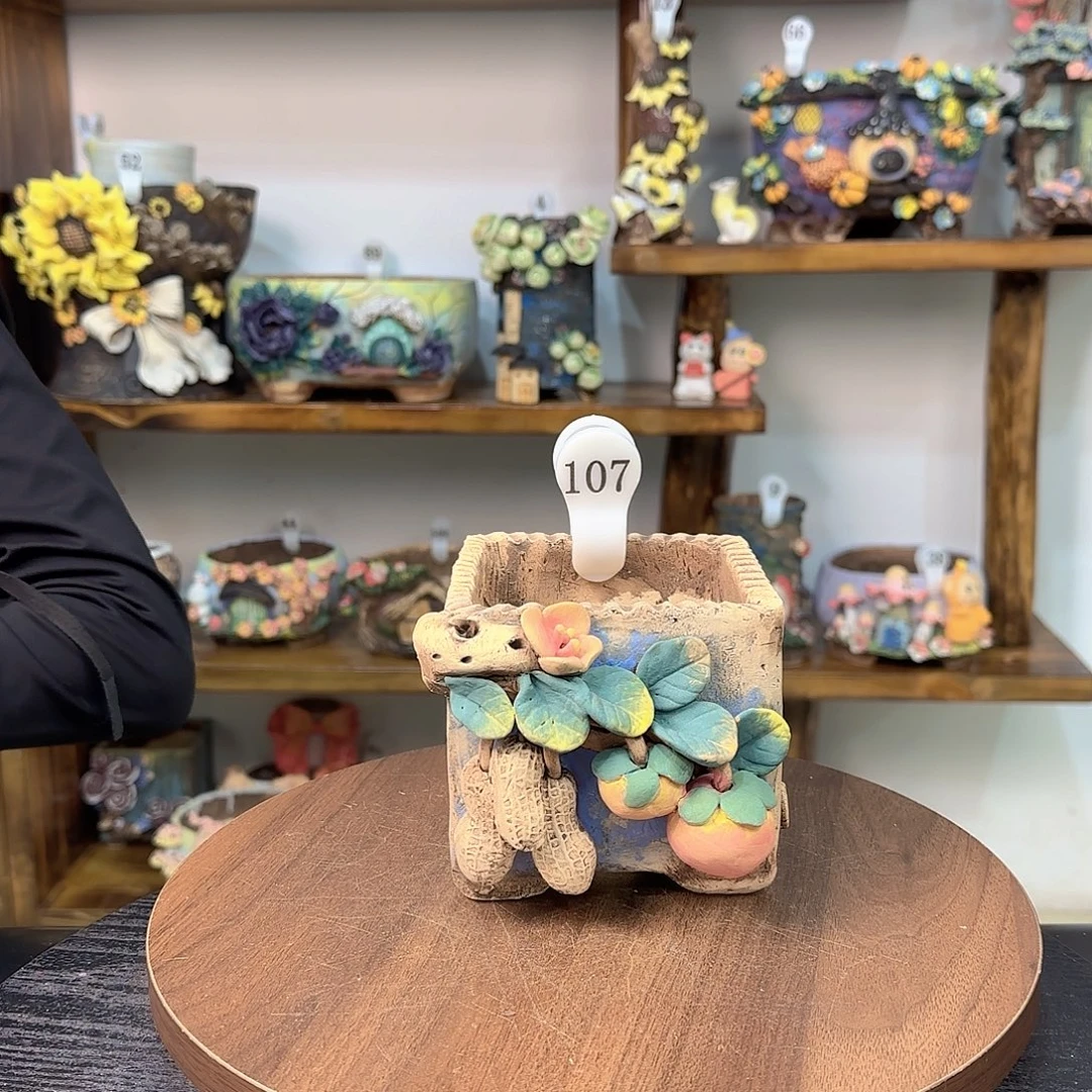 本默花器麦饭石花盆